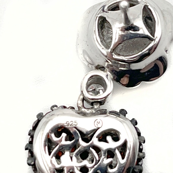 Giorgio Martello Milano 925 Silver and Ruby Pavé Earrings  |  Vintage 80's - Picture 8 of 9